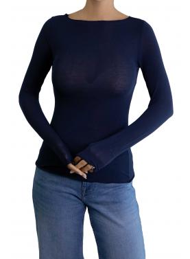 Maglia misto cashmere tinta unita 